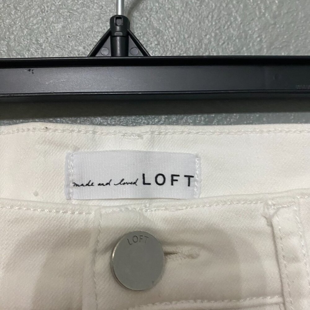 Loft White Five Button Straight Jeans - image 3